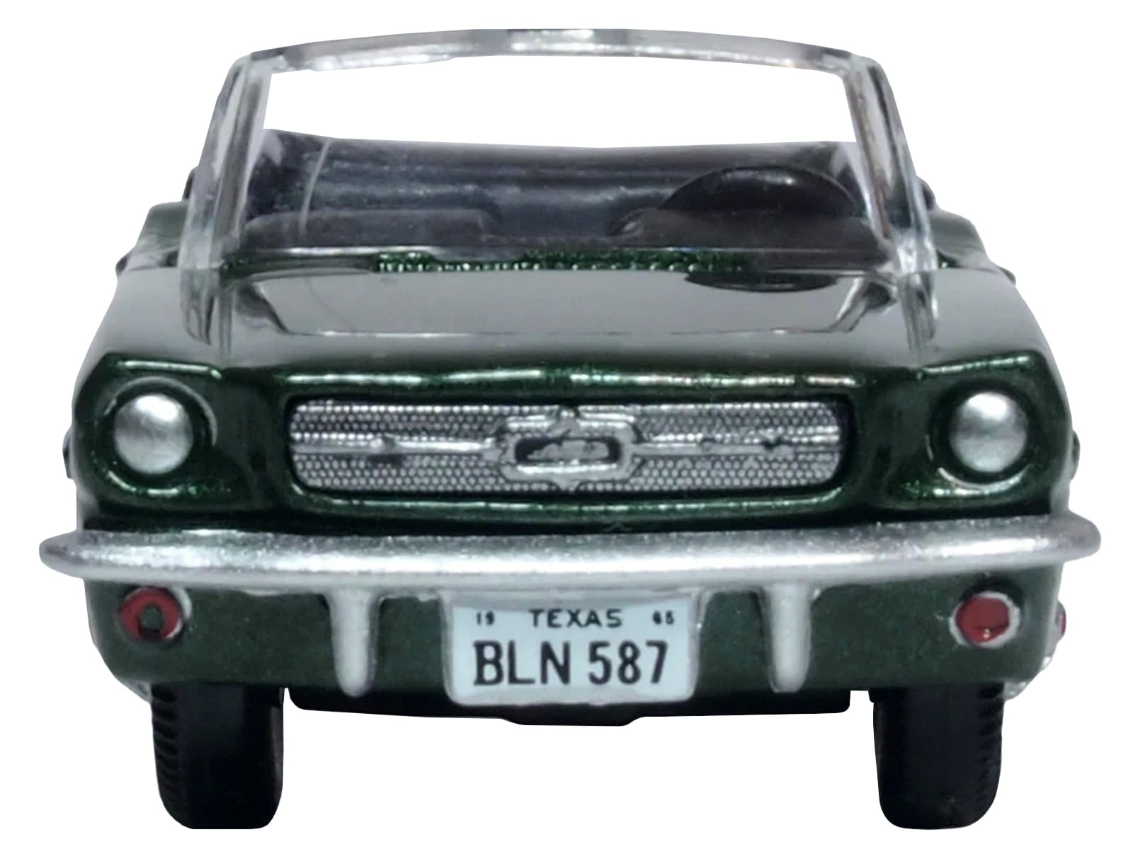 1965 Ford Mustang Convertible Ivy Green Metallic 1/87 (HO) Scale Diecast Model Car by Oxford Diecast - Image 4