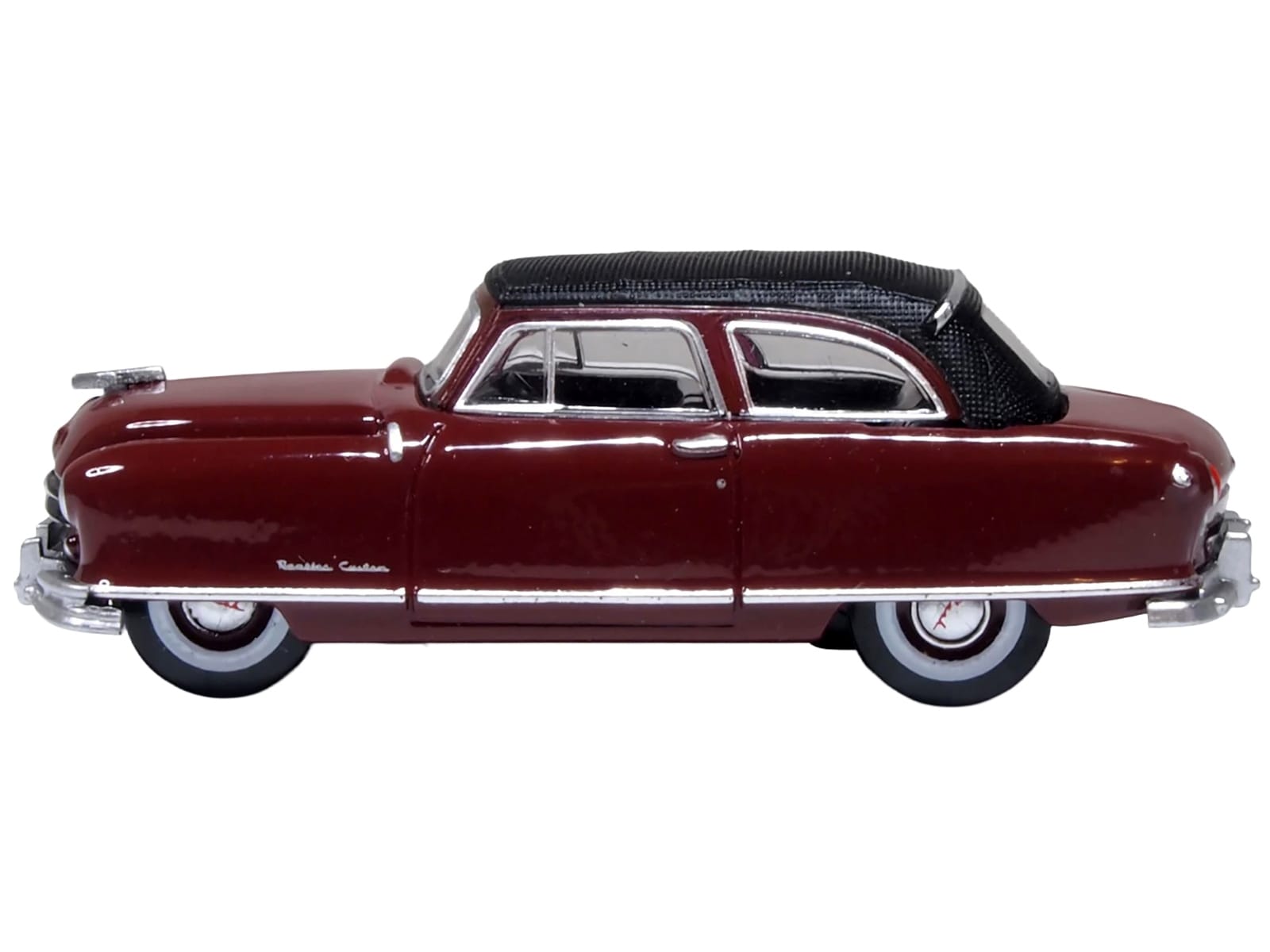 1950 Nash Rambler Custom Landau Convertible (Closed) Sunset Maroon with Black Top 1/87 (HO) Scale Diecast Model Car by Oxford Diecast - Image 2
