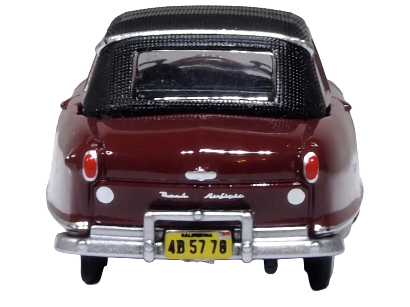 1950 Nash Rambler Custom Landau Convertible (Closed) Sunset Maroon with Black Top 1/87 (HO) Scale Diecast Model Car by Oxford Diecast - Image 4