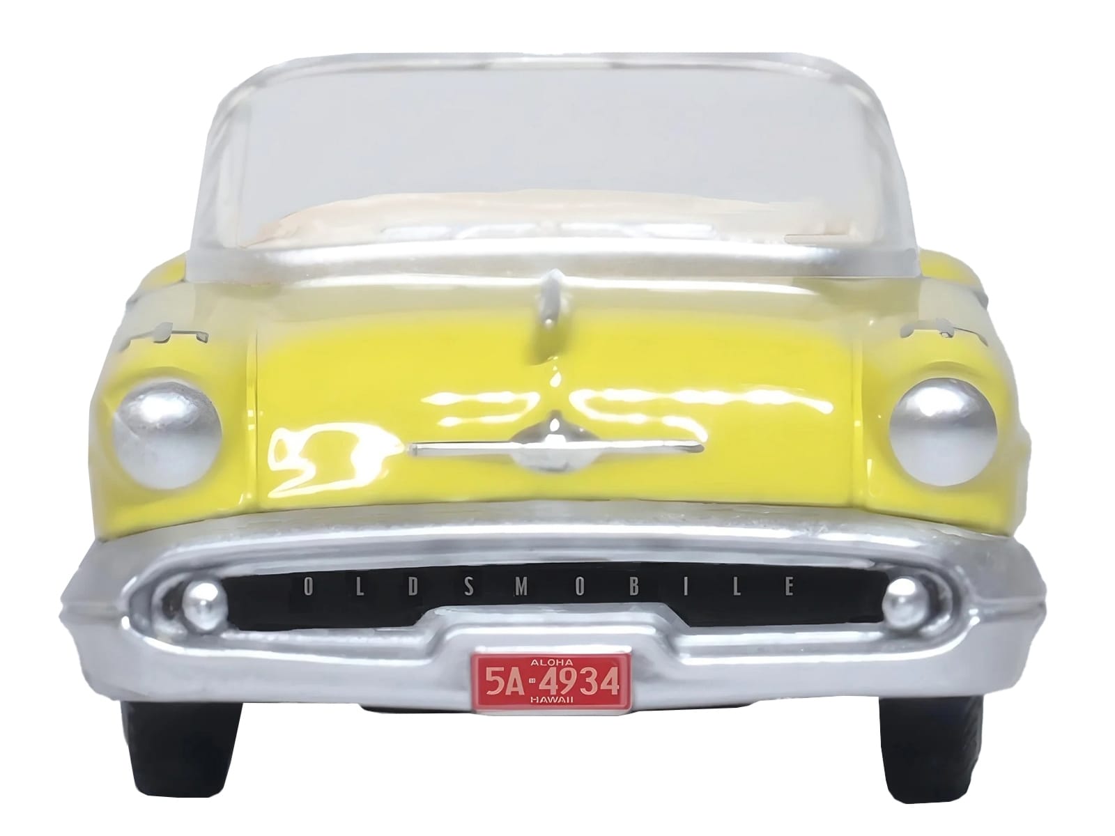1957 Oldsmobile 88 Convertible Coronado Yellow 1/87 (HO) Scale Diecast Model Car by Oxford Diecast - Image 4
