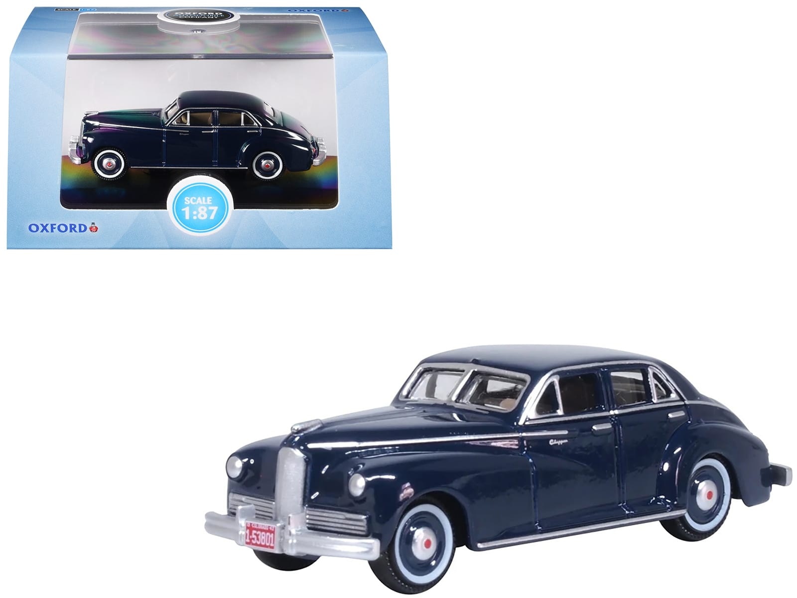 1942 Packard Clipper Touring Sedan Packard Blue 1/87 (HO) Scale Diecast Model Car by Oxford Diecast - Image 3