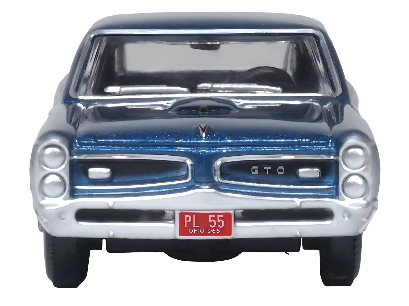 1966 Pontiac GTO Fontaine Blue Metallic 1/87 (HO) Scale Diecast Model Car by Oxford Diecast - Image 2