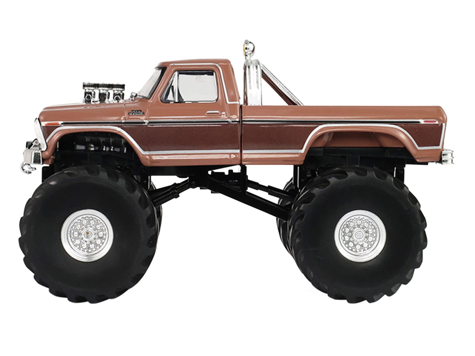 1978 Ford F-350 Monster Truck with 66-Inch Tires "BFT" Brown Two-Tone "Kings of Crunch" Series 1/43 Diecast Model Car by Greenlight - Image 2