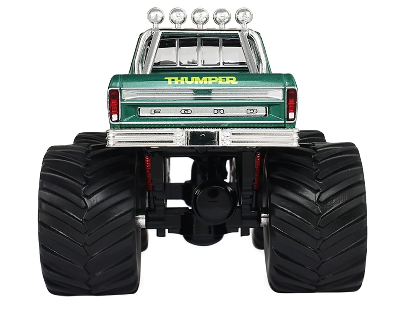 1975 Ford F-250 Monster Truck with 66-Inch Tires "Thumper" Green Metallic "Kings of Crunch" Series 1/43 Diecast Model Car by Greenlight - Image 5