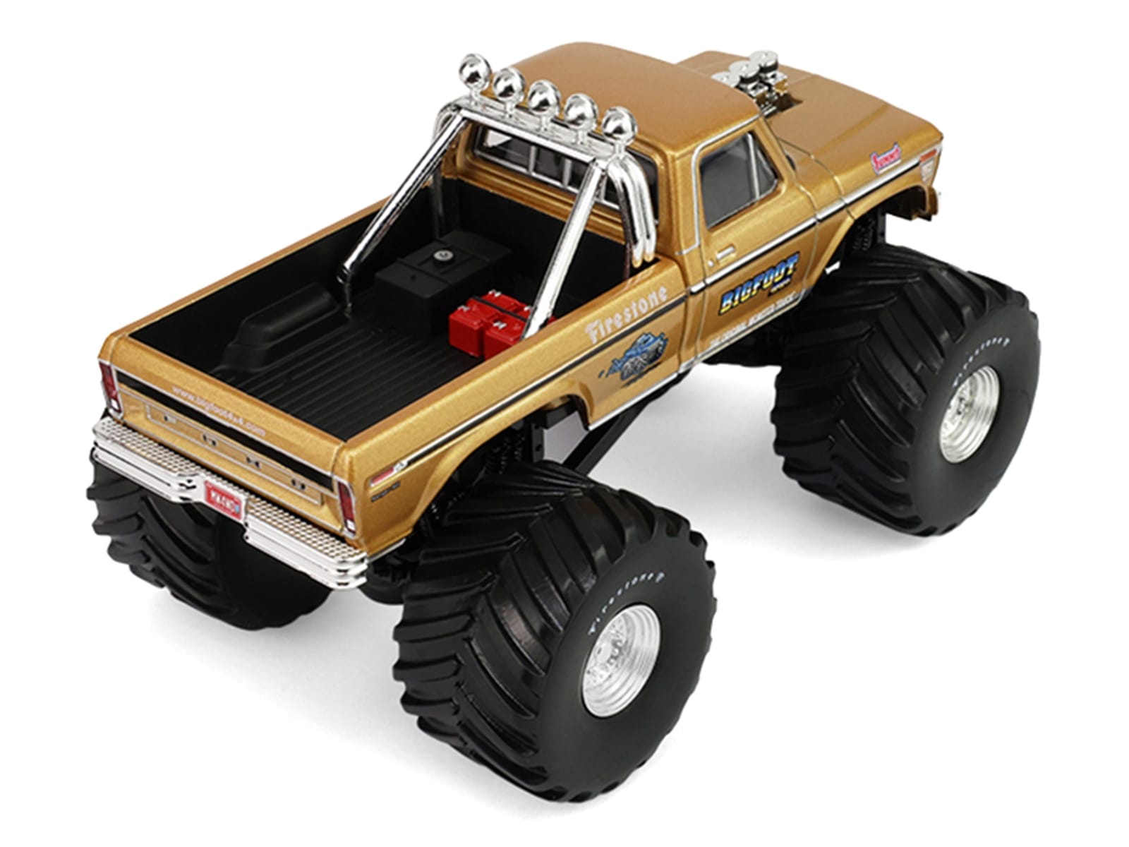 1979 Ford F-250 Monster Truck "Bigfoot #1 50th Anniversary" Gold Metallic "Kings of Crunch" Series 1/43 Diecast Model Car by Greenlight - Image 3