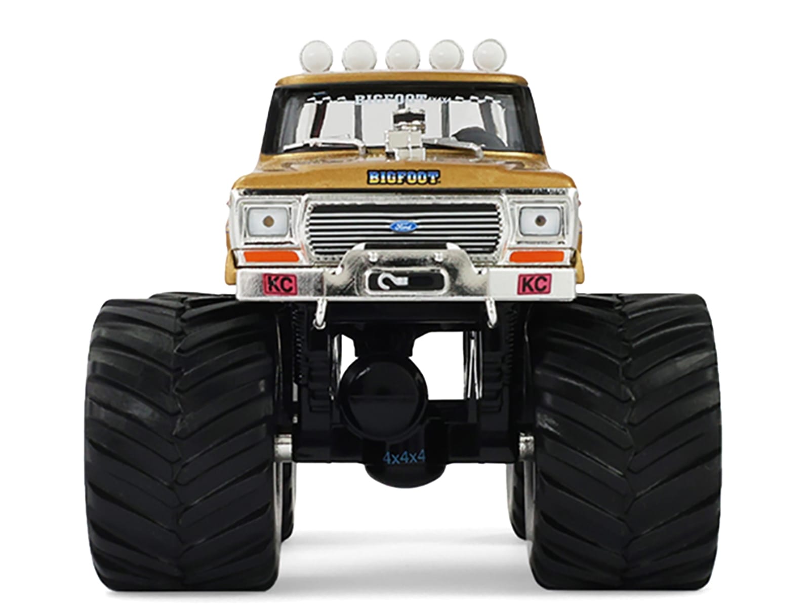 1979 Ford F-250 Monster Truck "Bigfoot #1 50th Anniversary" Gold Metallic "Kings of Crunch" Series 1/43 Diecast Model Car by Greenlight - Image 4