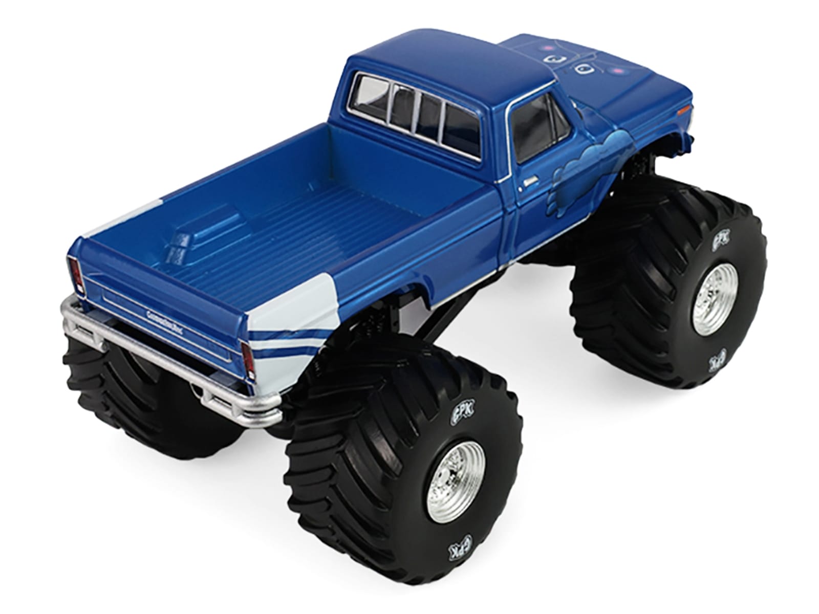 1976 Ford F-250 Monster Truck "Garbage Pail Kids 40th Anniversary - Buck Truck" Blue Metallic with Graphics "Kings of Crunch" Series 1/43 Diecast Model Car by Greenlight - Image 3