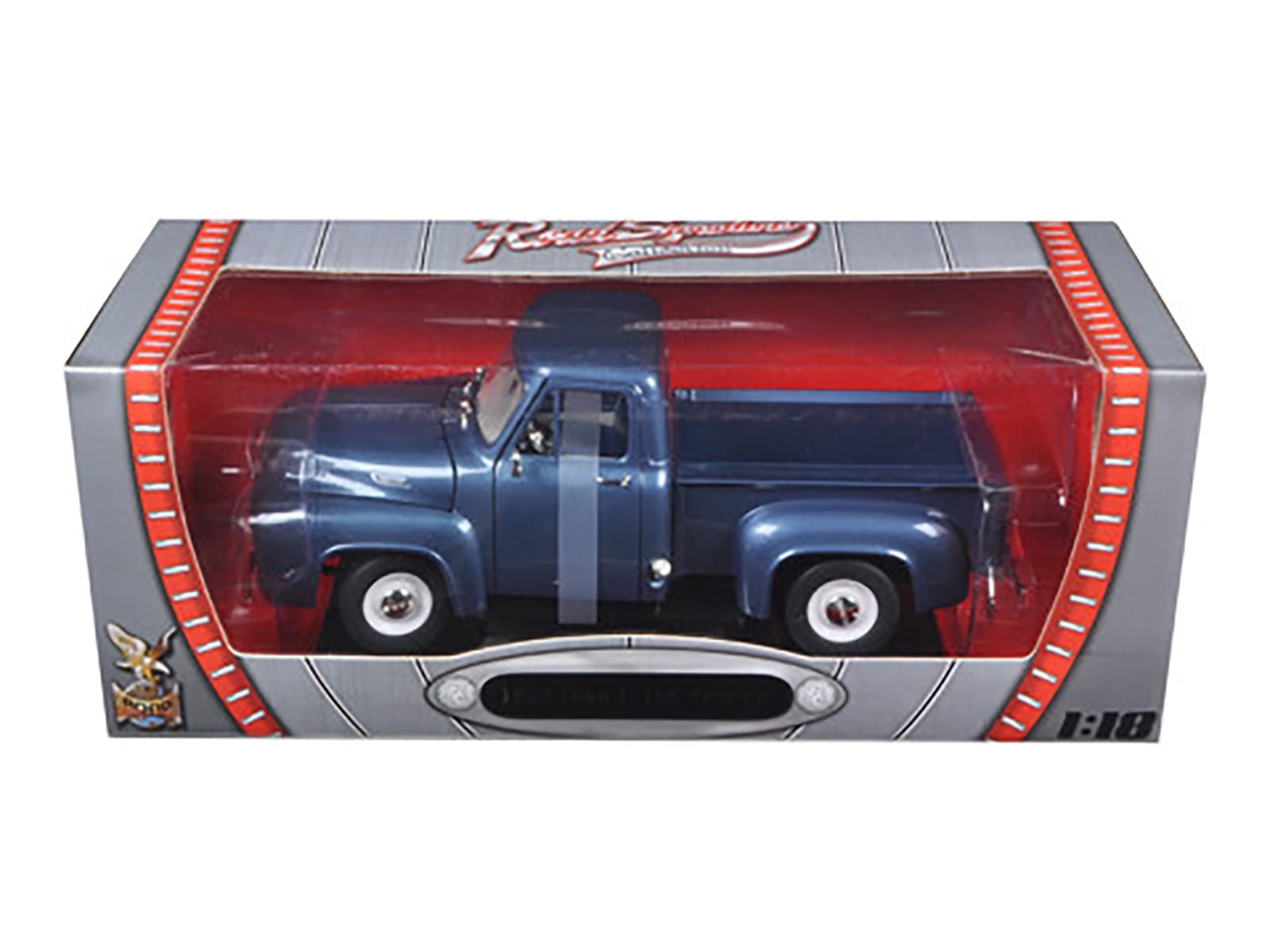 1953 Ford F-100 Pickup Dark Blue 1/18 Diecast Model Car by Road Signature - Image 3