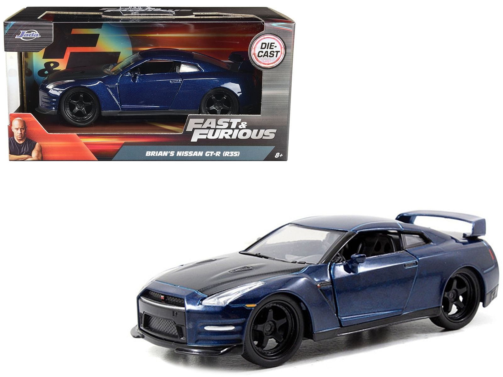 Brian’s Nissan GT-R R35 Blue “Fast & Furious 7” Movie 1/32 Diecast Model Car by Jada