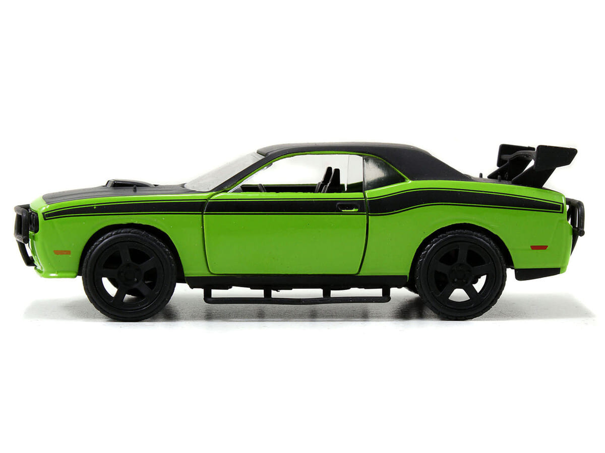 Letty's Dodge Challenger SRT8 Green with Matt Black Top and Hood and Black Stripes "Furious 7" (2015) Movie "Fast & Furious 25th Anniversary" Series 1/32 Diecast Car Model by Jada - Image 2