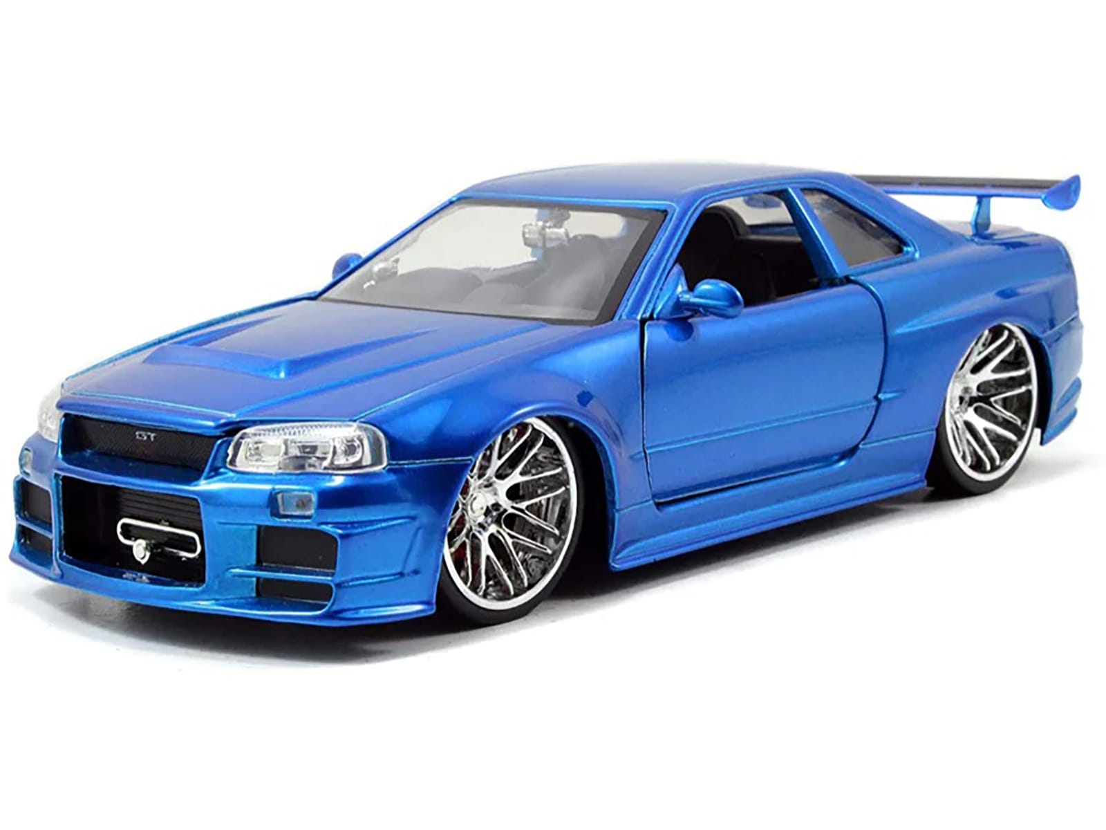 Brian's Nissan GTR Skyline R34 RHD (Right Hand Drive) Blue 25th Anniversary "Fast & Furious" Movie 1/24 Diecast Model Car by Jada - Image 3