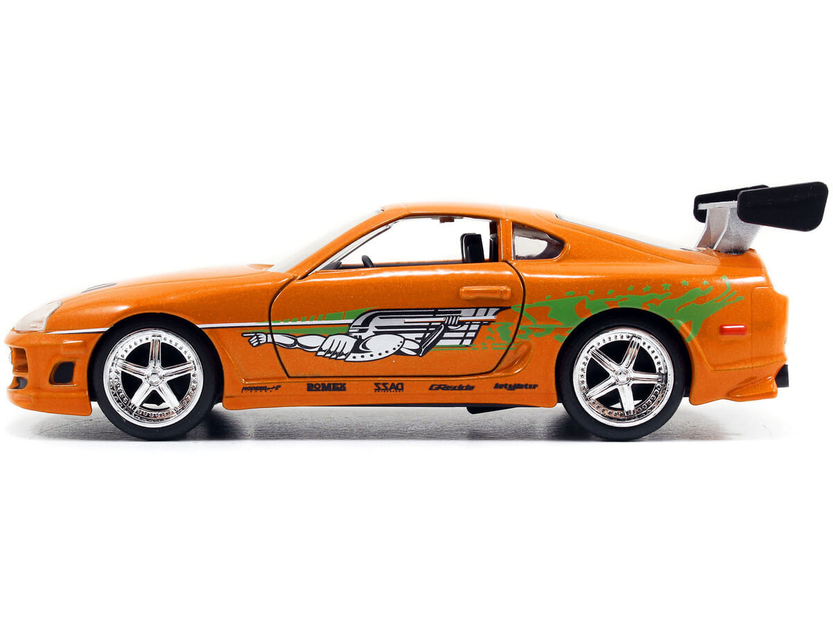 Brian's Toyota Supra Orange with Graphics "The Fast and the Furious" (2001) Movie "Fast & Furious 25th Anniversary" Series 1/32 Diecast Car Model by Jada - Image 2