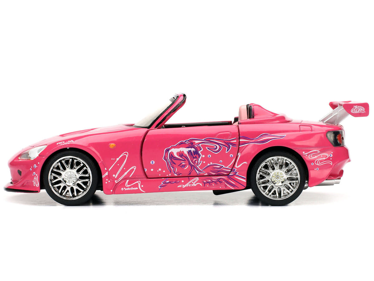 Suki's Honda S2000 Convertible Pink with Graphics "2 Fast 2 Furious" (2003) Movie "Fast & Furious 25th Anniversary" Series 1/32 Diecast Car Model by Jada - Image 2
