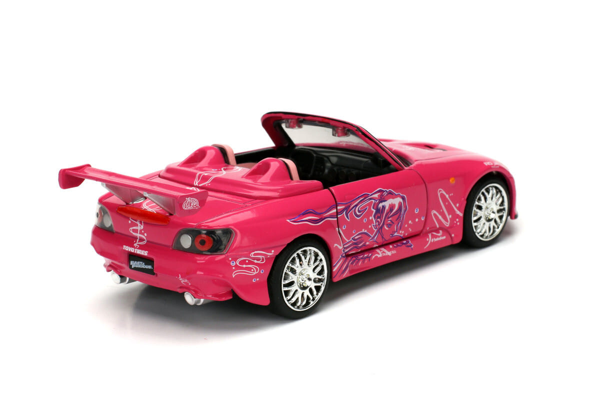 Suki's Honda S2000 Convertible Pink with Graphics "2 Fast 2 Furious" (2003) Movie "Fast & Furious 25th Anniversary" Series 1/32 Diecast Car Model by Jada - Image 4