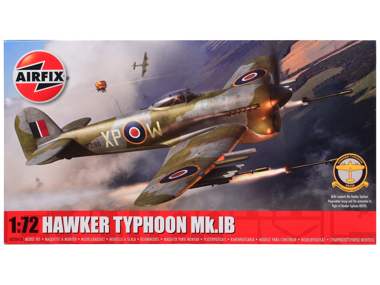 Level 1 Model Kit Hawker Typhoon Mk.IB Aircraft with 2 Scheme Options 1/72 Plastic Model Kit by Airfix - Image 3