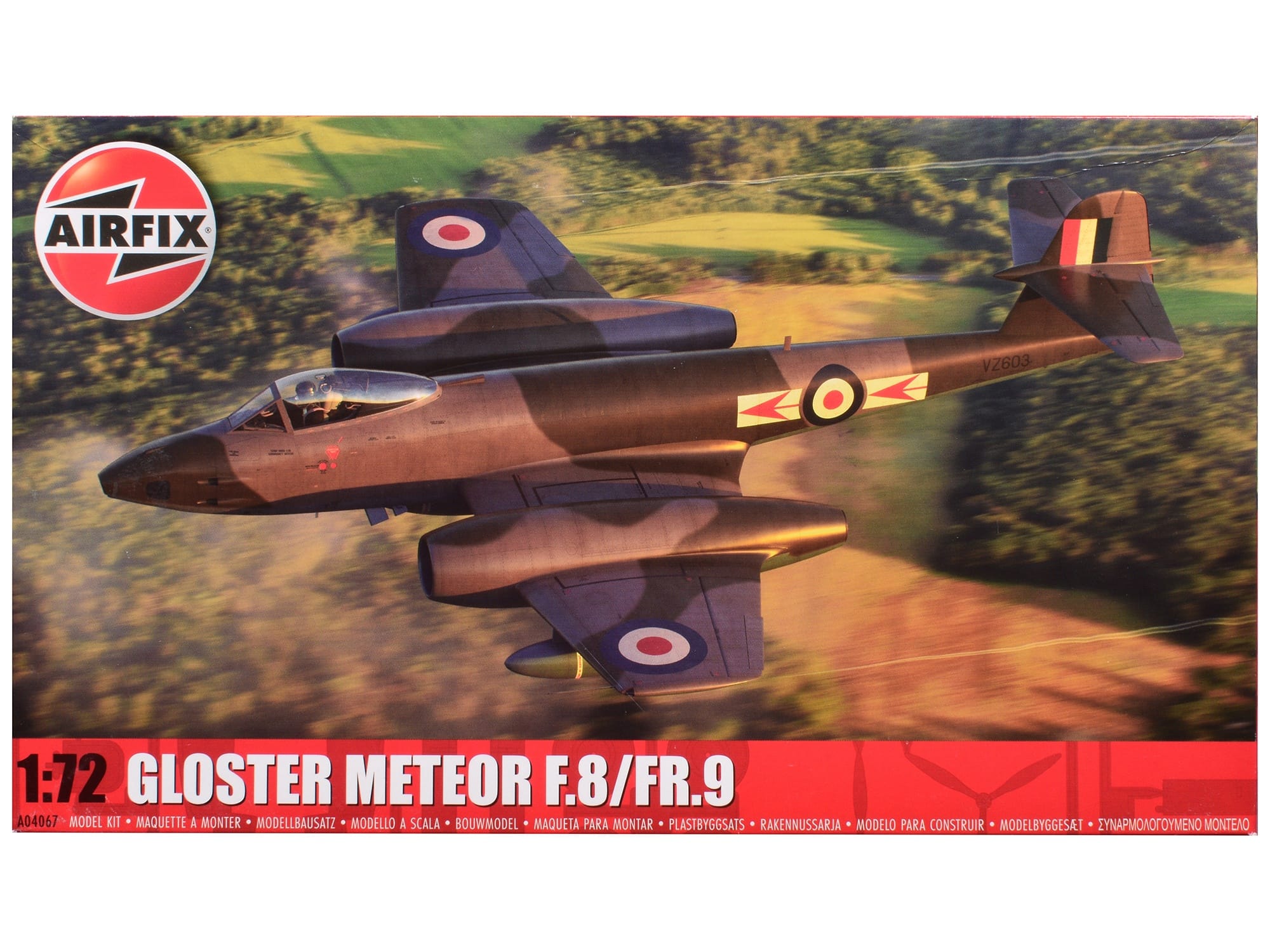 Level 2 Model Kit Gloster Meteor F.8/FR.9 Fighter Aircraft with 2 Scheme Options 1/72 Plastic Model Kit by Airfix - Image 3