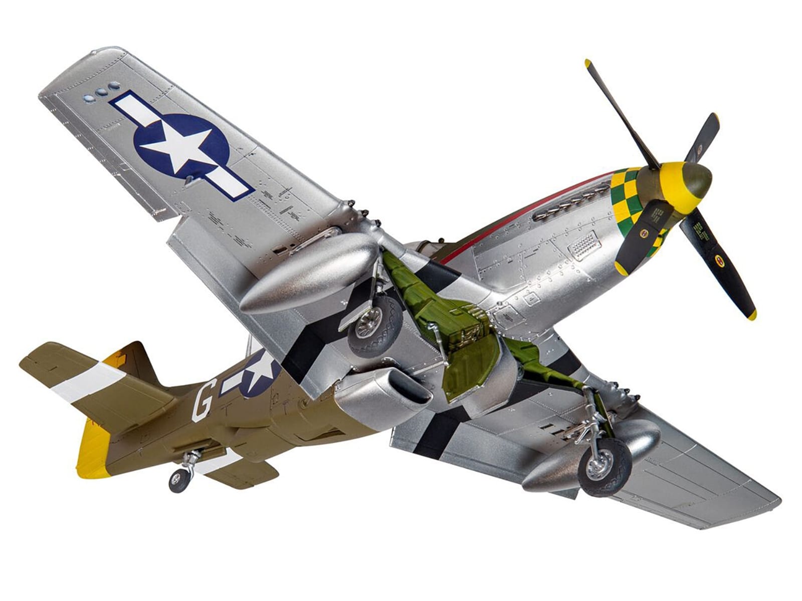 Level 2 Model Kit North American P-51D Mustang Fighter Aircraft with 2 Scheme Options 1/48 Plastic Model Kit by Airfix - Image 2