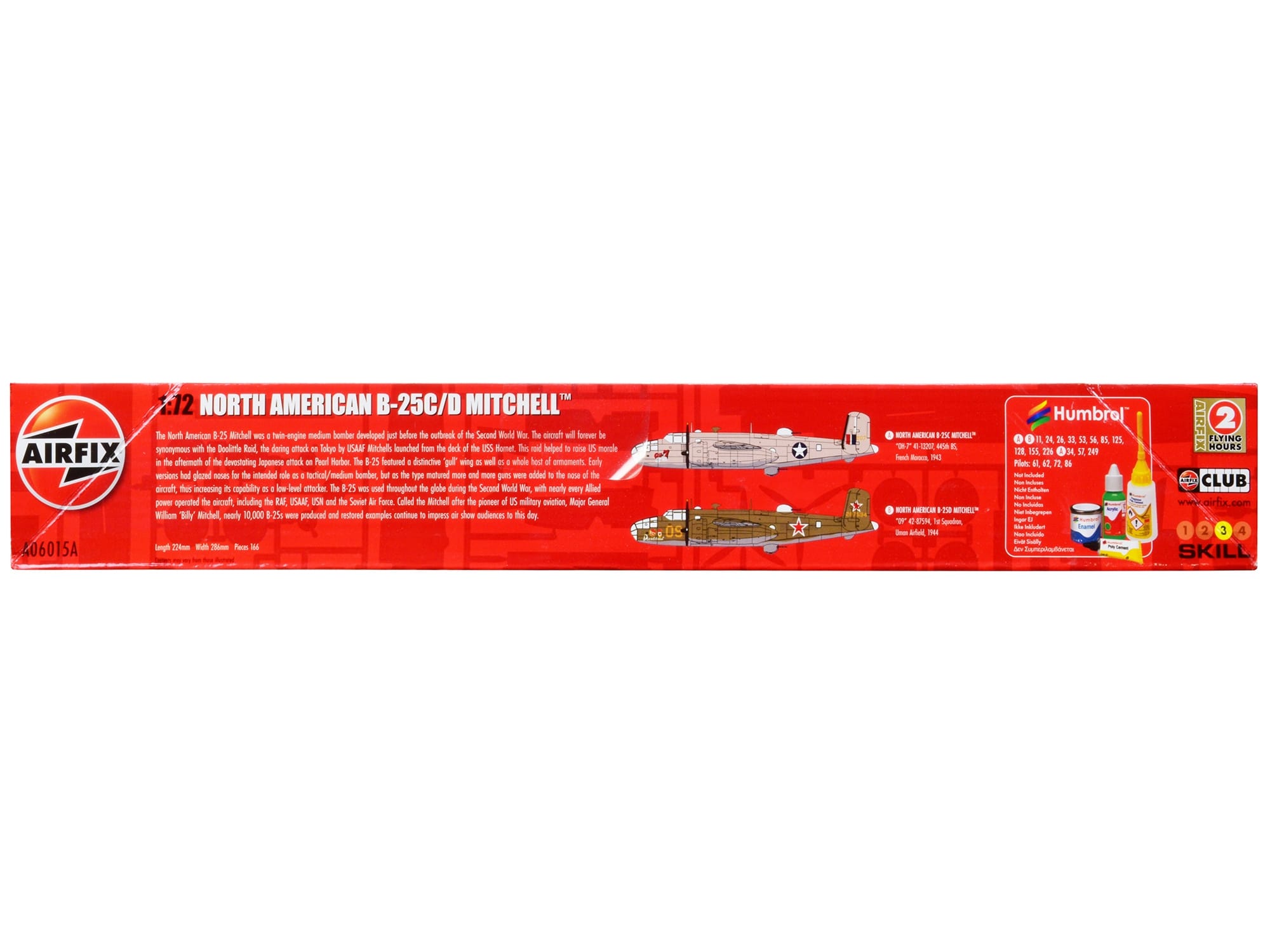 Level 3 Model Kit North American B-25C/D Mitchell Bomber Aircraft with 2 Scheme Options 1/72 Plastic Model Kit by Airfix - Image 2
