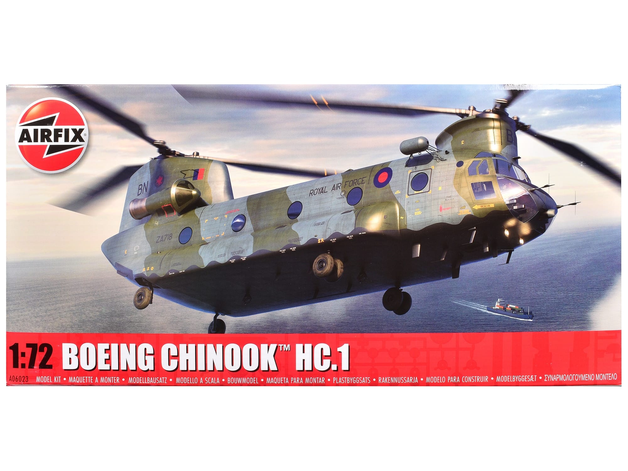 Level 3 Model Kit Boeing Chinook HC.1 Helicopter with 2 Scheme Options 1/72 Plastic Model Kit by Airfix - Image 5
