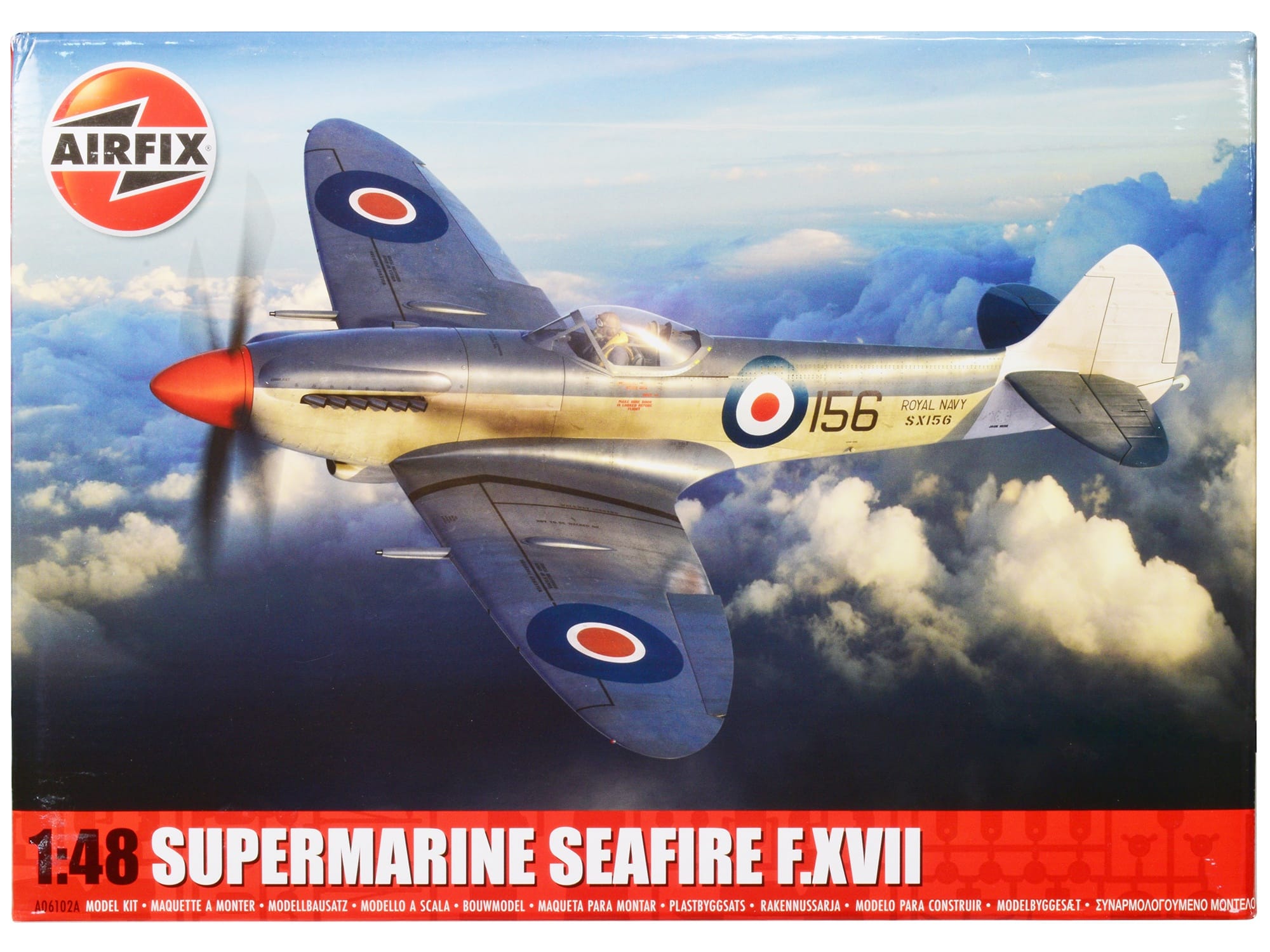 Level 3 Model Kit Supermarine Seafire F.XVII Fighter Aircraft with 3 Scheme Options 1/48 Plastic Model Kit by Airfix - Image 5
