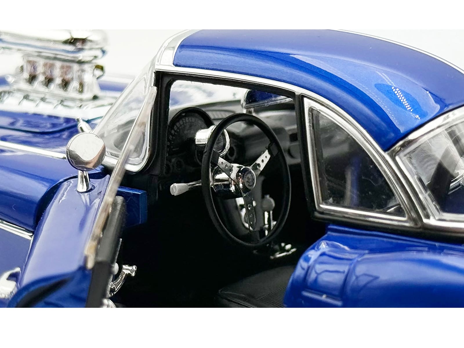 1961 Chevrolet Corvette Grand Sport Gasser Admiral Blue Metallic with White Stripe Limited Edition to 204 pieces Worldwide 1/18 Diecast Model Car by ACME - Image 3