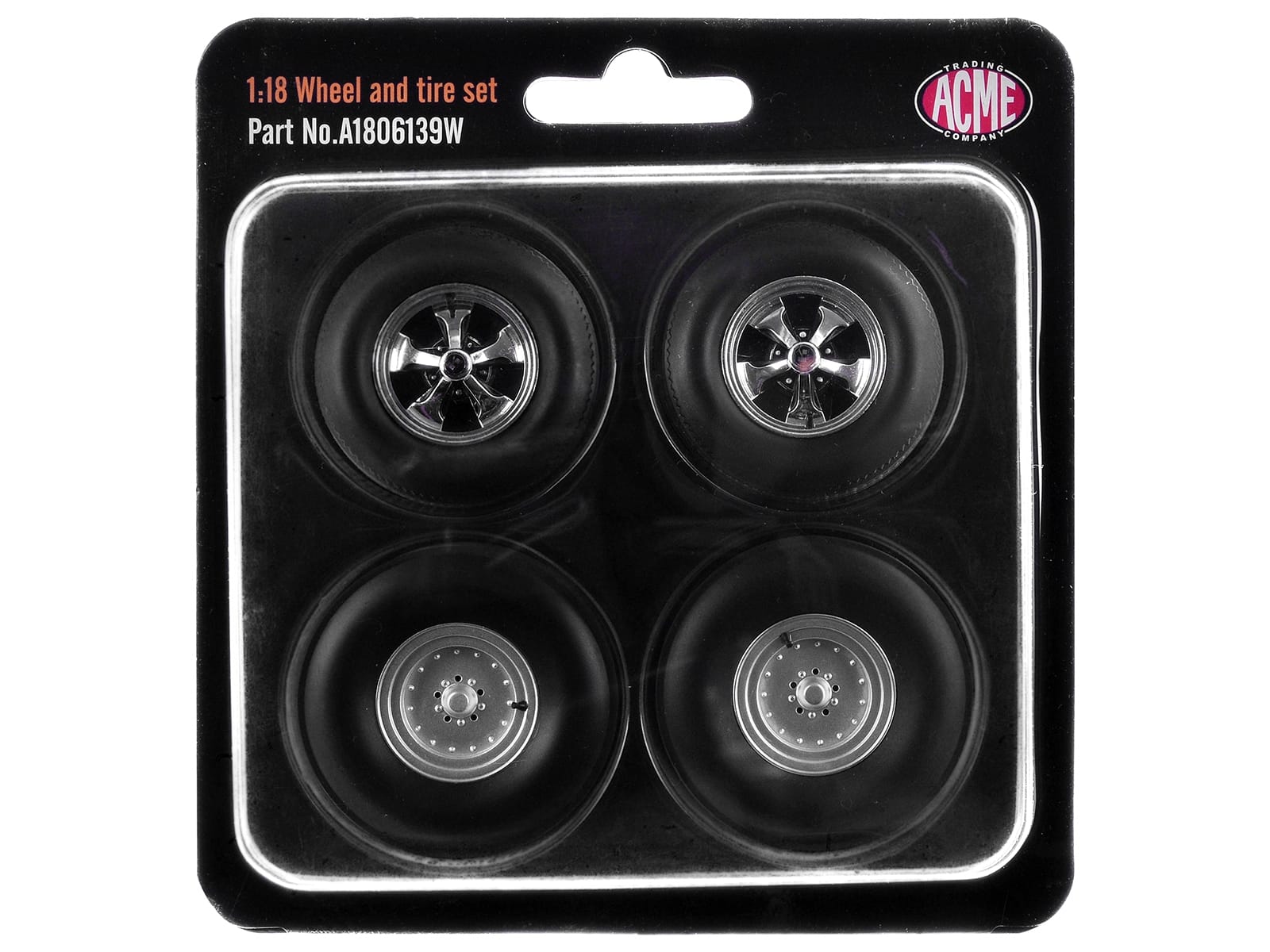 "Centerline/Keystone" Wheel and Tire Set of 4 pieces from 1970 Plymouth HEMI Cuda for 1/18 Scale Models by ACME - Image 3