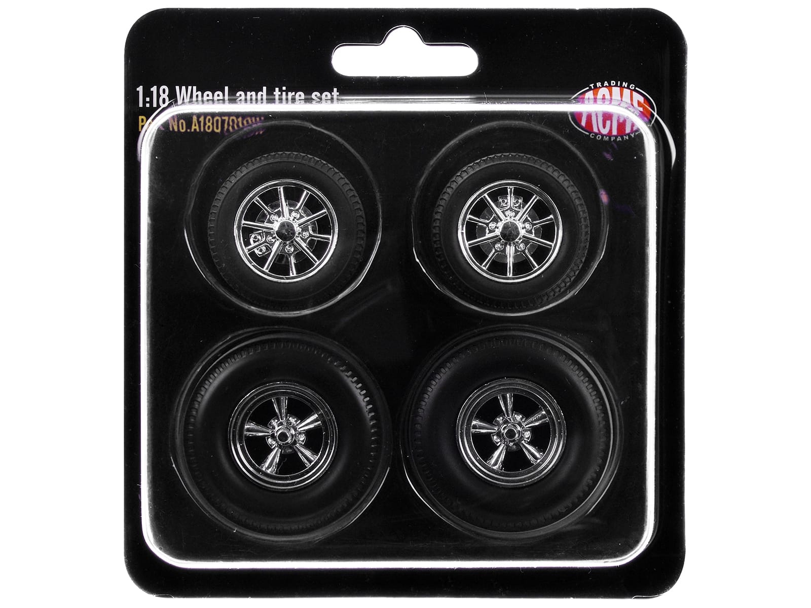 "Drag" Wheel and Tire Set of 4 pieces from "1957 Chevrolet 150 Gasser 'High Roller'" for 1/18 Scale Models by ACME - Image 3