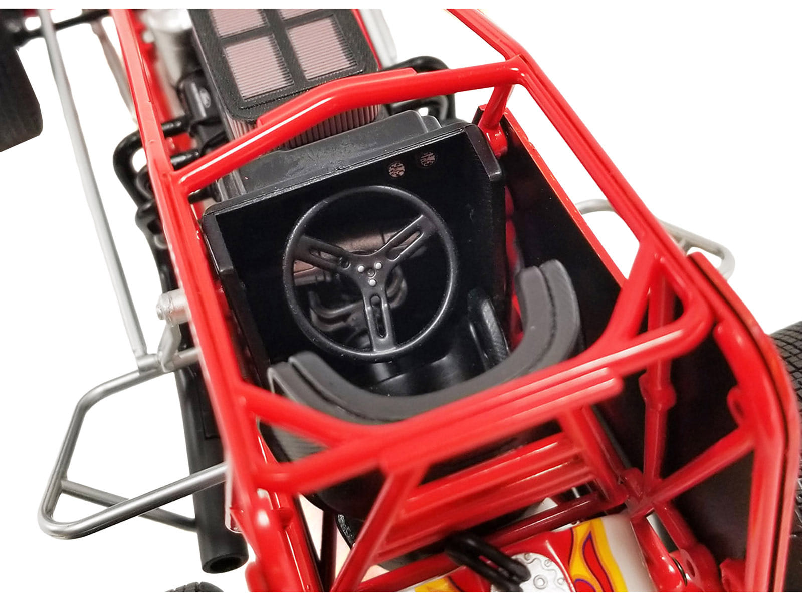 Winged Sprint Car #104+ Jeff Swindell "Octane Boost" Red with Graphics "National Sprint Car Hall of Fame" 1/18 Diecast Model Car by ACME - Image 3