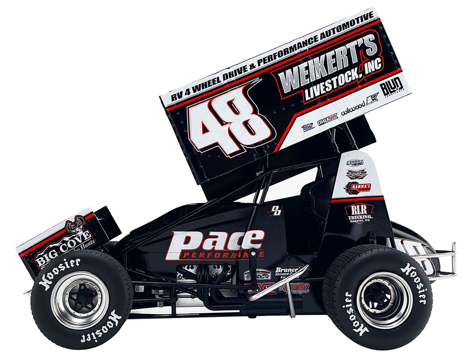 Winged Sprint Car #48 Danny Dietrich "Weikert's Livestock Inc." Gary Kauffman Racing (2024) 1/18 Diecast Model Car by ACME - Image 2