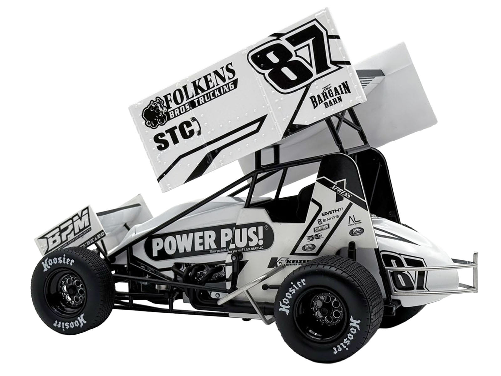 Winged Sprint Car #87 Aaron Reutzel "Power Plus" White (2026) 1/18 Diecast Model Car by ACME - Image 5