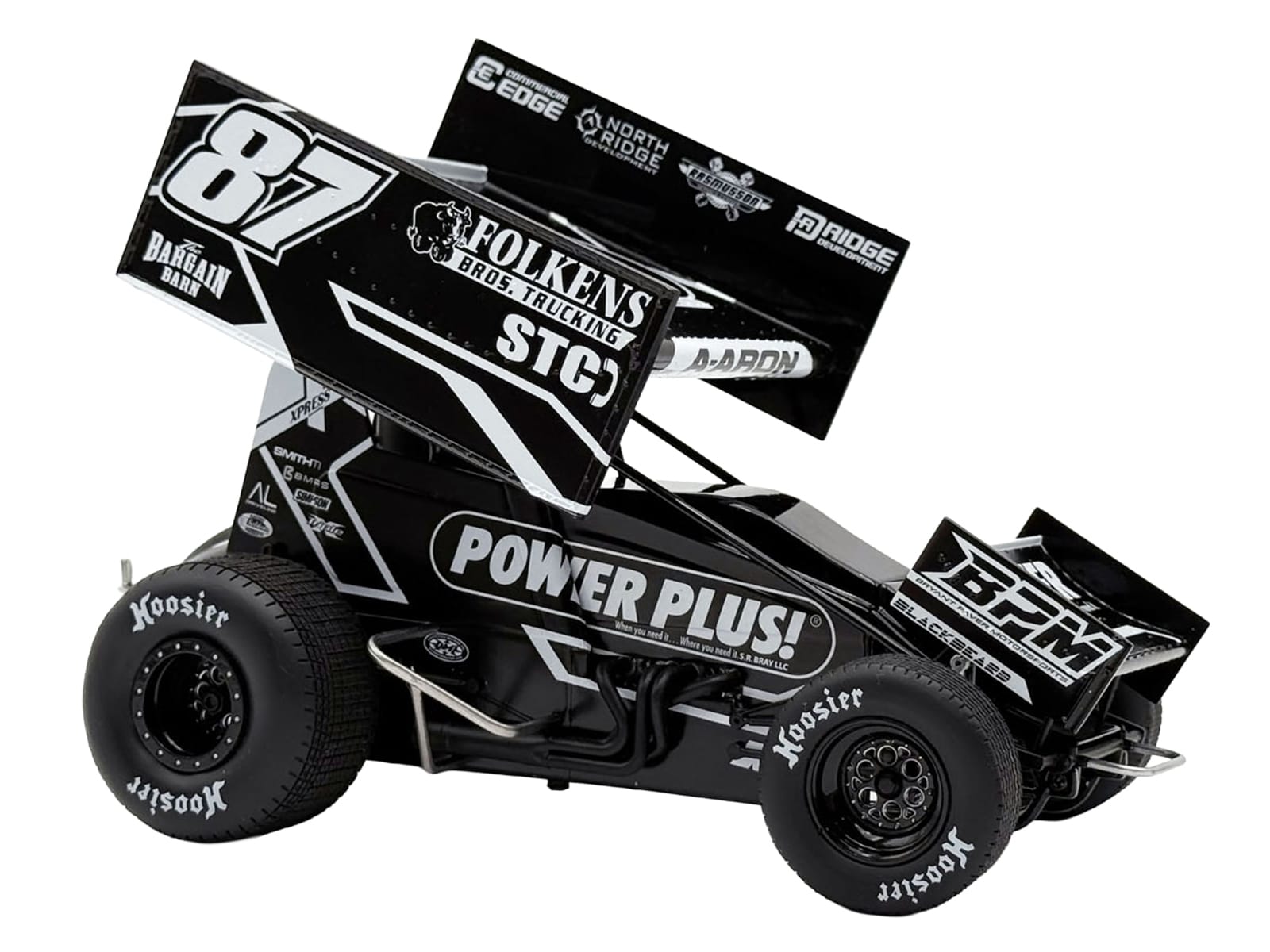 Winged Sprint Car #87 Aaron Reutzel "Power Plus" Black (2026) 1/18 Diecast Model Car by ACME - Image 2