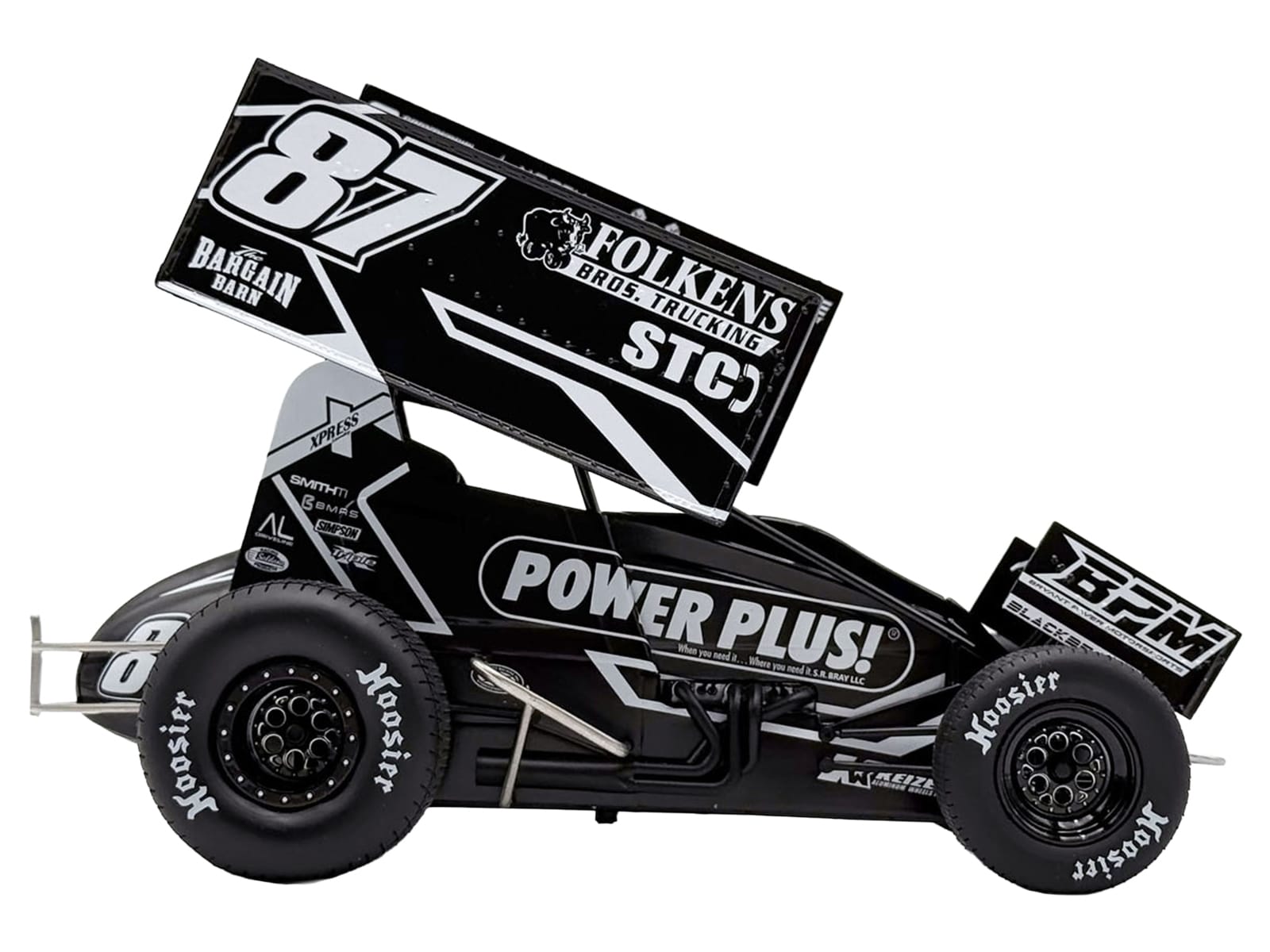 Winged Sprint Car #87 Aaron Reutzel "Power Plus" Black (2026) 1/18 Diecast Model Car by ACME - Image 4
