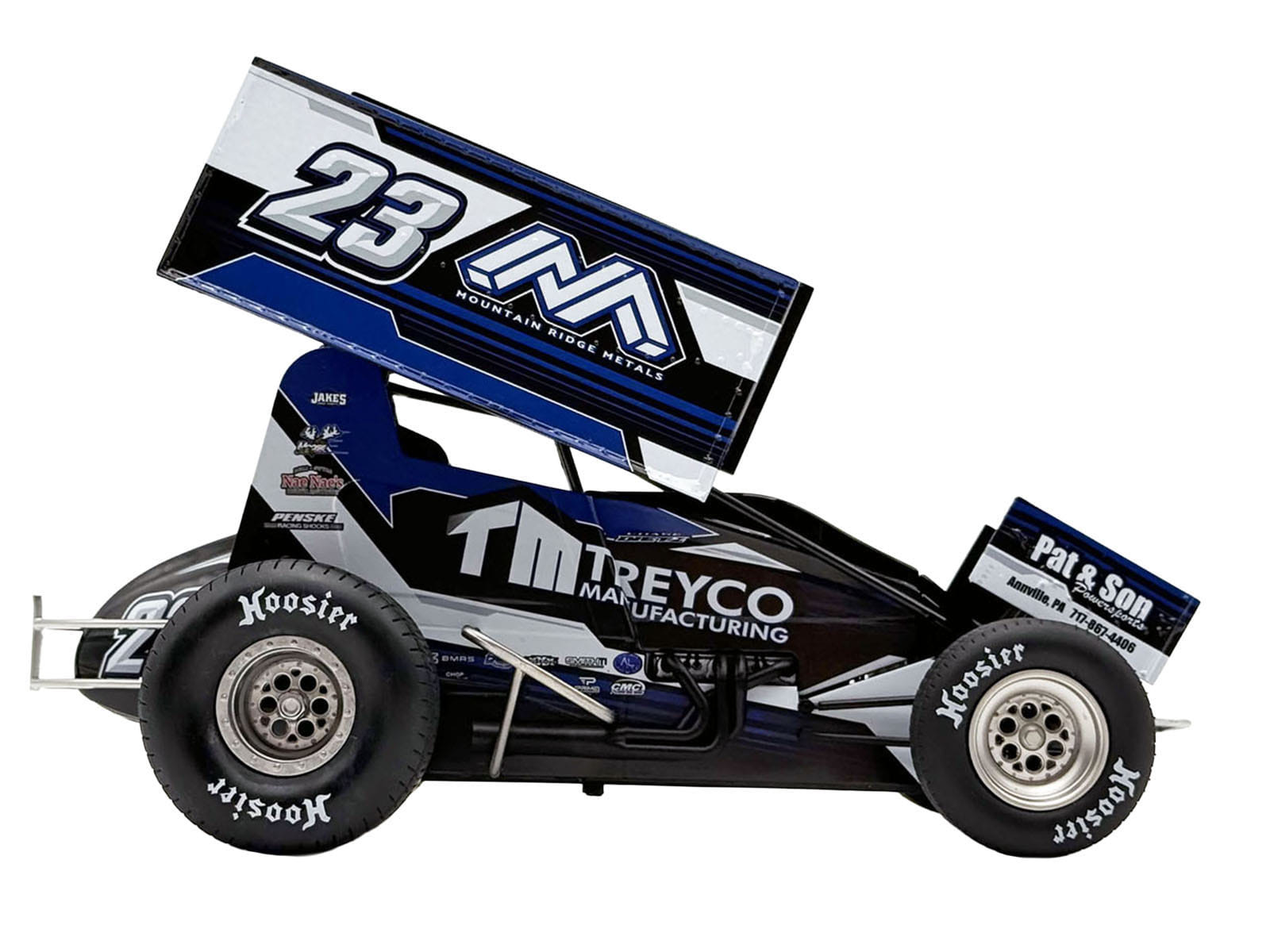 Winged Sprint Car #23 Chase Dietz "Treyco Manufacturing - Mountain Ridge Metals" (2026) 1/18 Diecast Model Car by ACME - Image 3