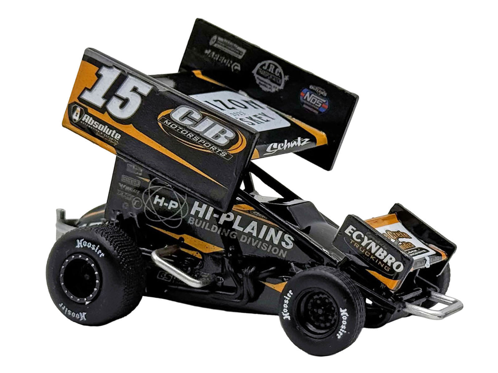 Winged Sprint Car #15 Donny Schatz "CJB Motorsports - Hi-Plains Building Division" Black (2026) 1/50 Diecast Model Car by ACME - Image 2