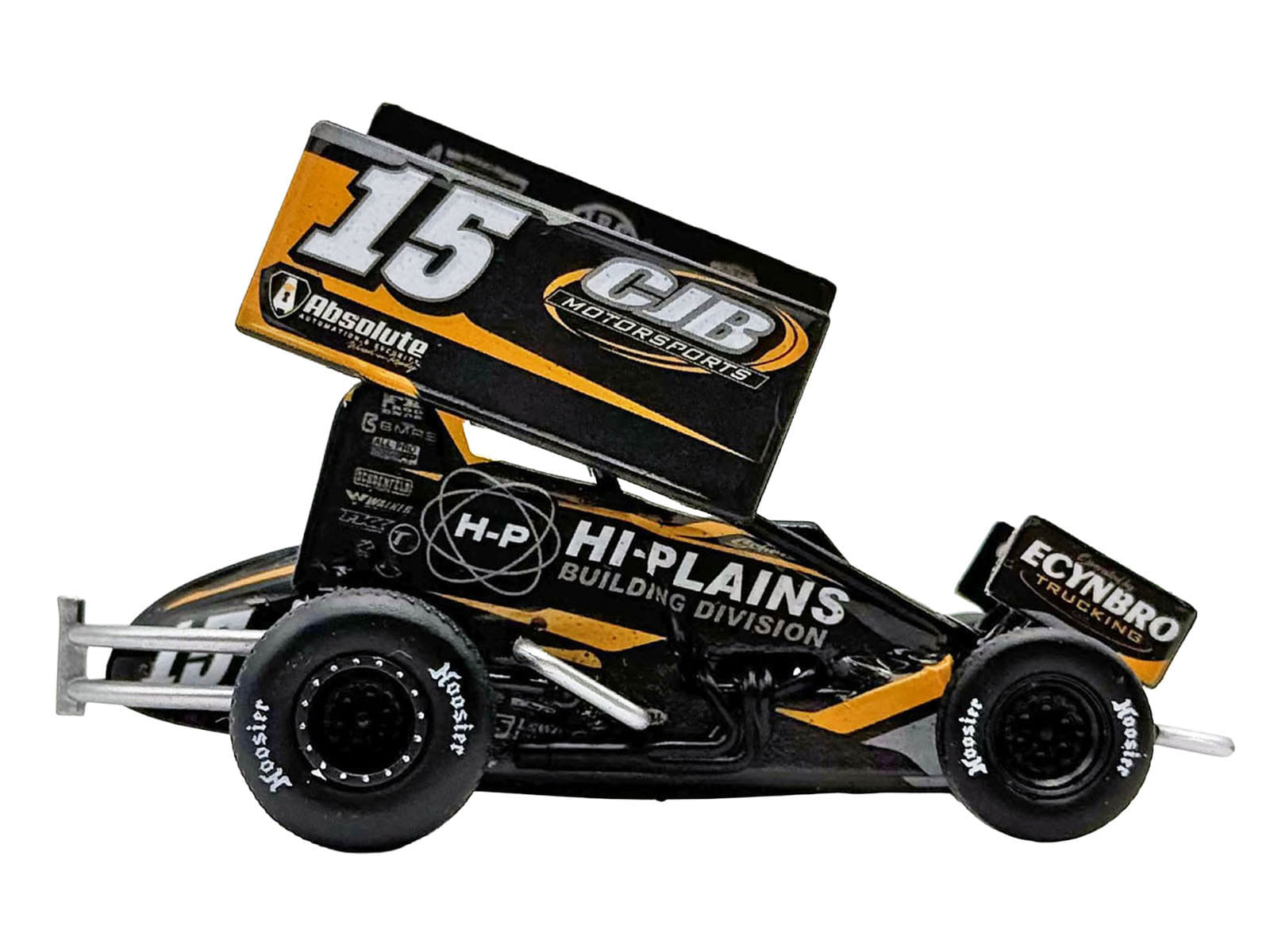 Winged Sprint Car #15 Donny Schatz "CJB Motorsports - Hi-Plains Building Division" Black (2026) 1/50 Diecast Model Car by ACME - Image 4