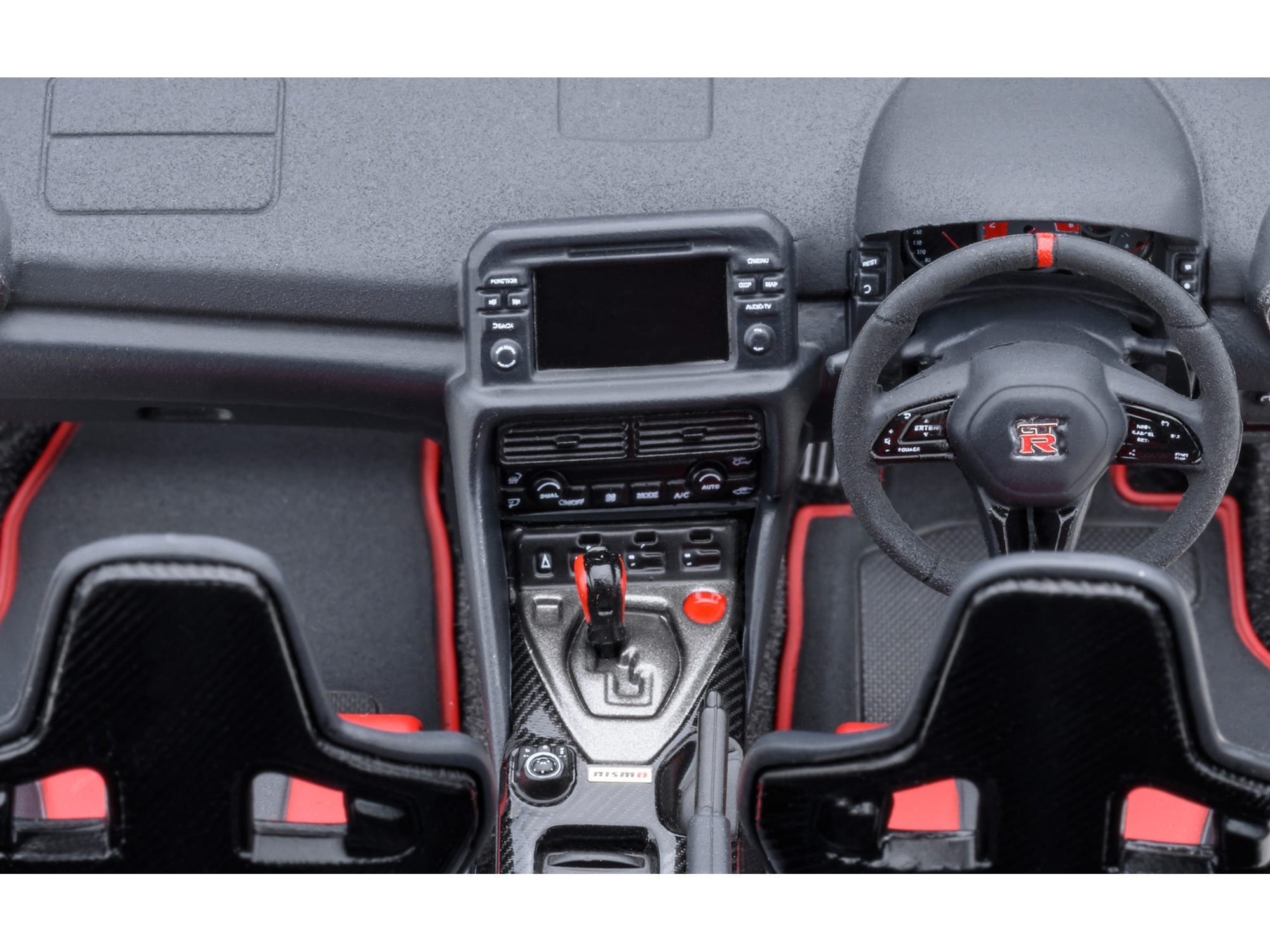 2022 Nissan GT-R (R35) Nismo Special Edition RHD (Right Hand Drive) Vibrant Red with Carbon Hood and Top 1/18 Model Car by Autoart - Image 3