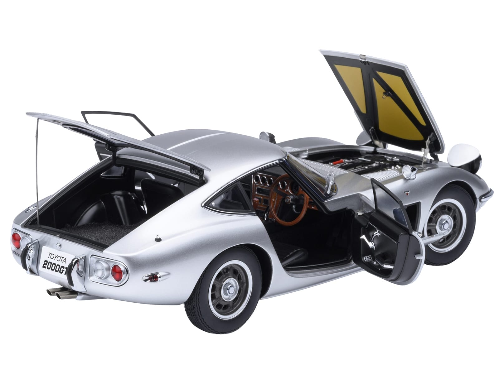 1967 Toyota 2000GT RHD (Right Hand Drive) Silver Metallic 1/18 Model Car by Autoart - Image 2