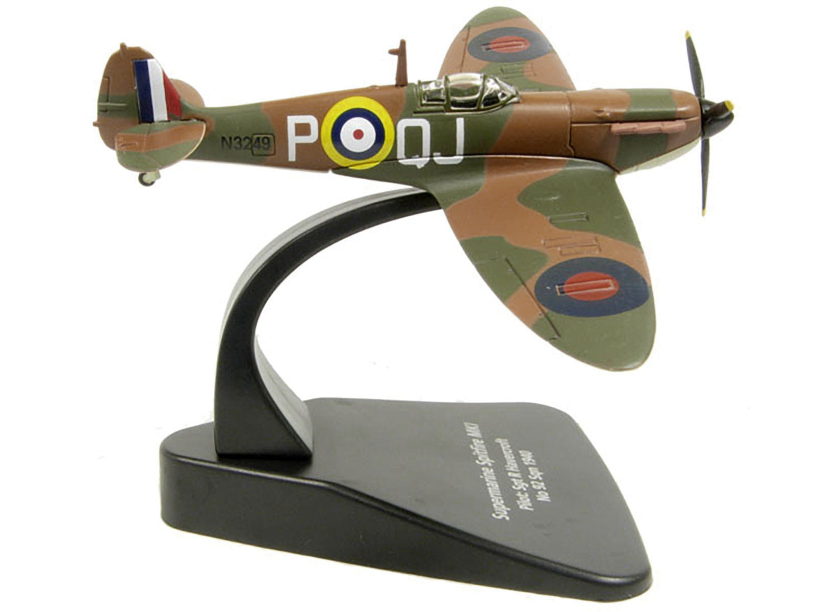 Supermarine Spitfire MK1 SGT R. Havercroft No 92 Sqn 1940 1/72 Diecast Model Airplane by Oxford Diecast - Image 2