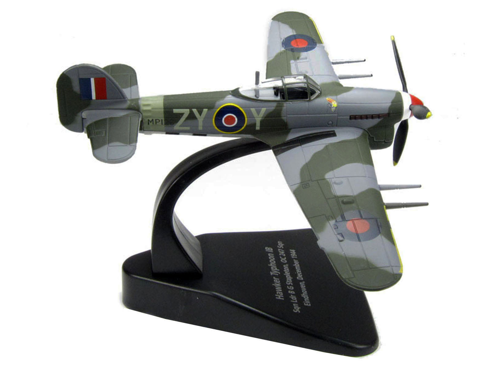Hawker Typhoon Mk.IB Fighter-Bomber Aircraft "MP126 No.247 Squadron Gerald Stapleton RAF Eindhoven Holland" (1944) Royal Air Force "Oxford Aviation" Series 1/72 Diecast Model Airplane by Oxford Diecast - Image 3