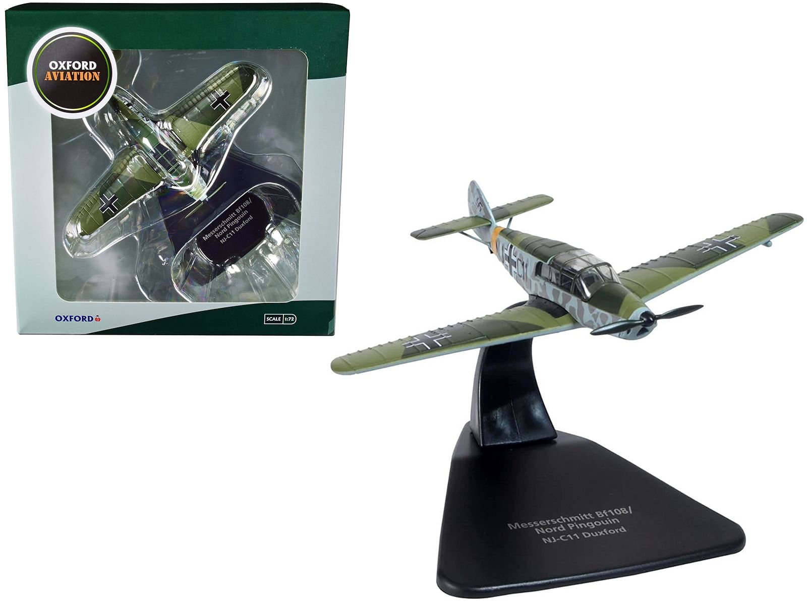 Messerschmitt Bf 108/Nord Pingouin War Plane NJ-C11 Duxford “Oxford Aviation” Series 1/72 Diecast Model Airplane by Oxford Diecast