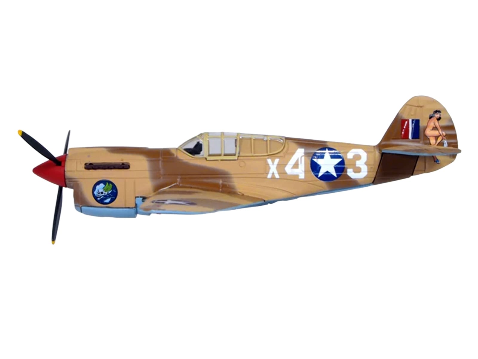 Curtiss Warhawk P-40E Fighter Aircraft "Miss Memphis 85th Fighter Squadron 79th Fighter Group North Africa" (1943) United States Army Air Forces "Oxford Aviation" Series 1/72 Diecast Model Airplane by Oxford Diecast - Image 2