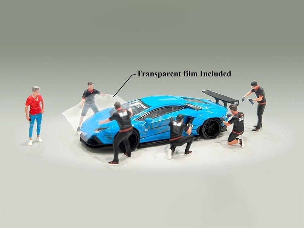 "Pro Wrap" 6 piece Diecast Figure Set (6 Figures) Limited Edition for 1/64 Scale Models by American Diorama - Image 2