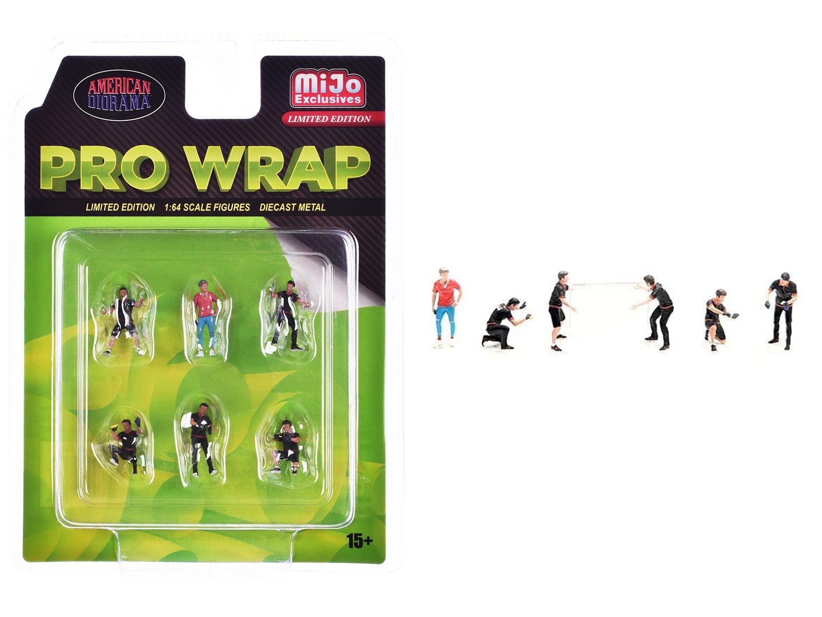 "Pro Wrap" 6 piece Diecast Figure Set (6 Figures) Limited Edition for 1/64 Scale Models by American Diorama - Image 3