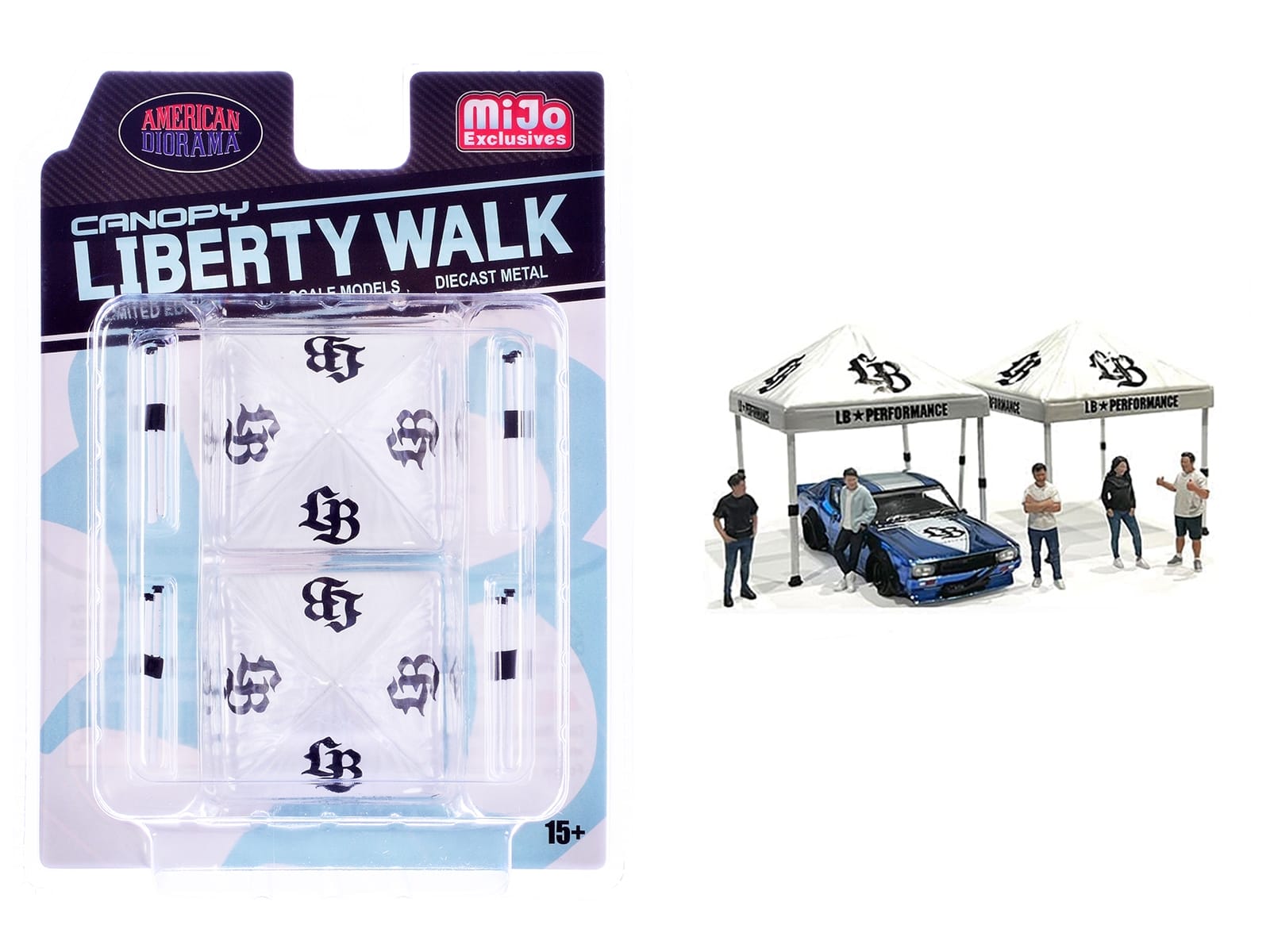 "Liberty Walk" Canopy 2 Piece Set White Limited Edition for 1/64 Scale Models by American Diorama - Image 3