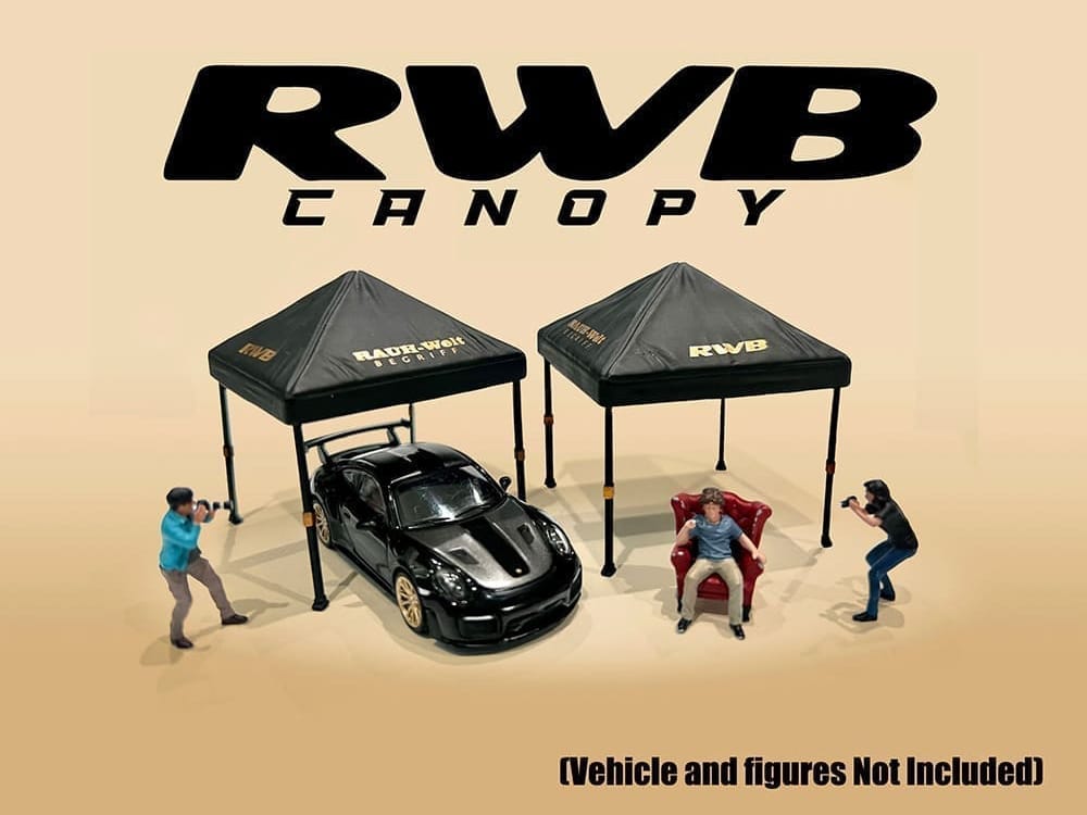 "RWB (RAUH-Welt BEGRIFF)" Canopy 2 Piece Set Black Limited Edition for 1/64 Scale Models by American Diorama - Image 2