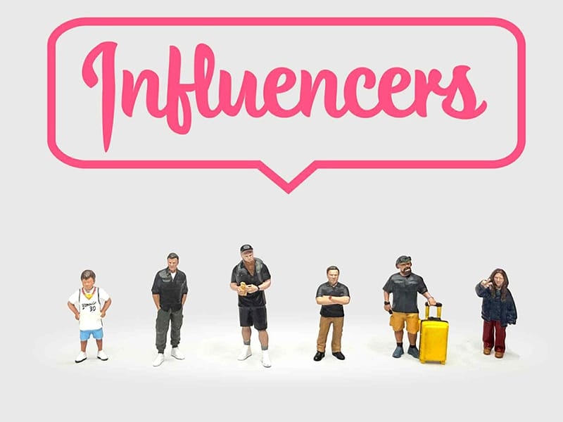 "Influencers" 6 piece Diecast Figure Set Limited Edition for 1/64 Scale Models by American Diorama - Image 3