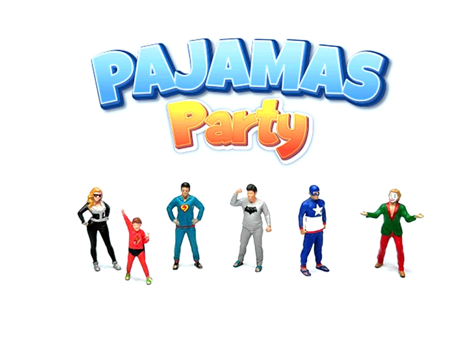 "Pajamas Party" 6 piece Diecast Figure Set (6 Figures) Limited Edition for 1/64 Scale Models by American Diorama - Image 2