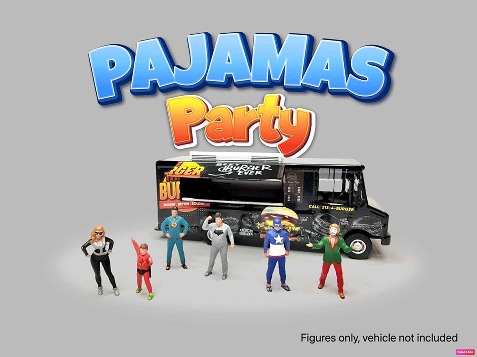 "Pajamas Party" 6 piece Diecast Figure Set (6 Figures) Limited Edition for 1/64 Scale Models by American Diorama - Image 3