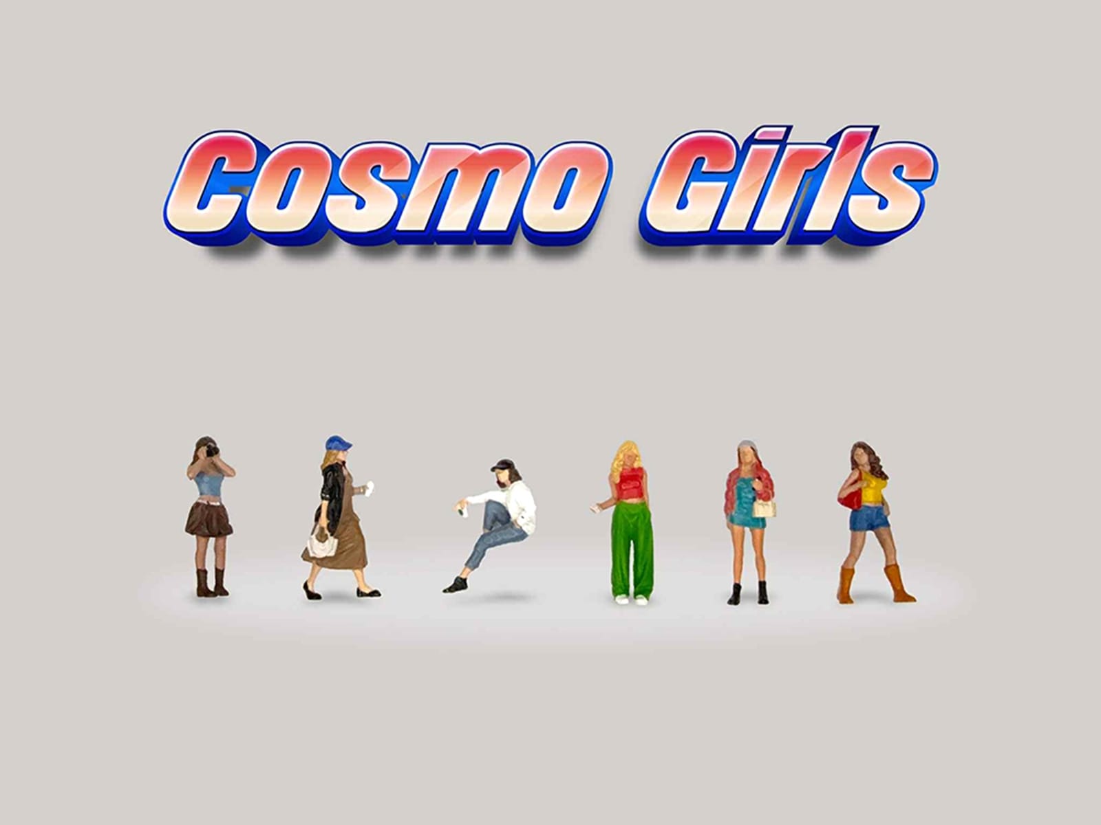 "Cosmo Girls" 6 piece Diecast Figure Set (6 Figures) Limited Edition for 1/64 Scale Models by American Diorama - Image 2