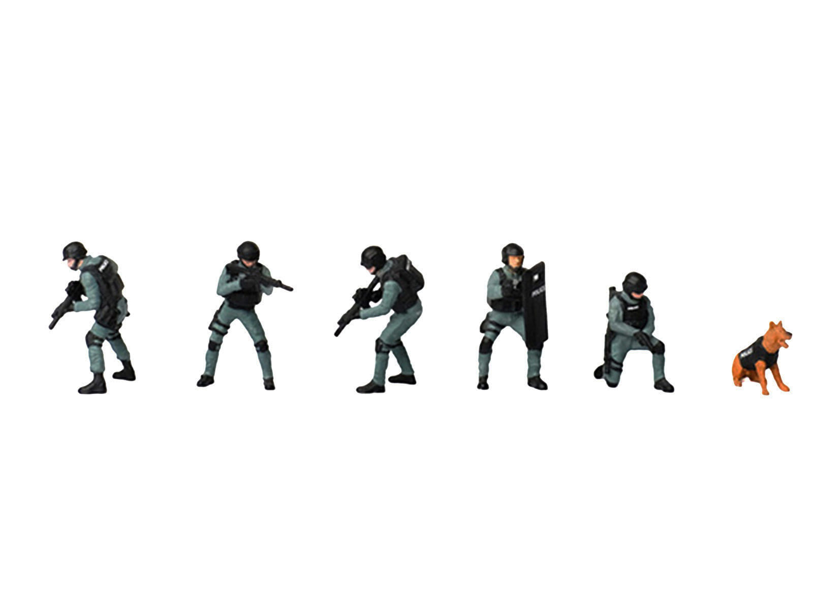 "Tactical Ops Alpha Team" 6 piece Diecast Figure Set (6 Figures) Limited Edition for 1/64 Scale Models by American Diorama - Image 2